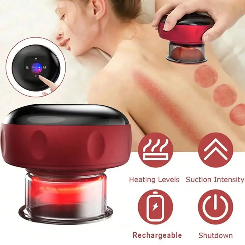 Aparelho de Massagem a Vácuo Elétrico – Cupping Terapêutico com Aquecimento e Sucção para Relaxamento e Recuperação (FitZONE)